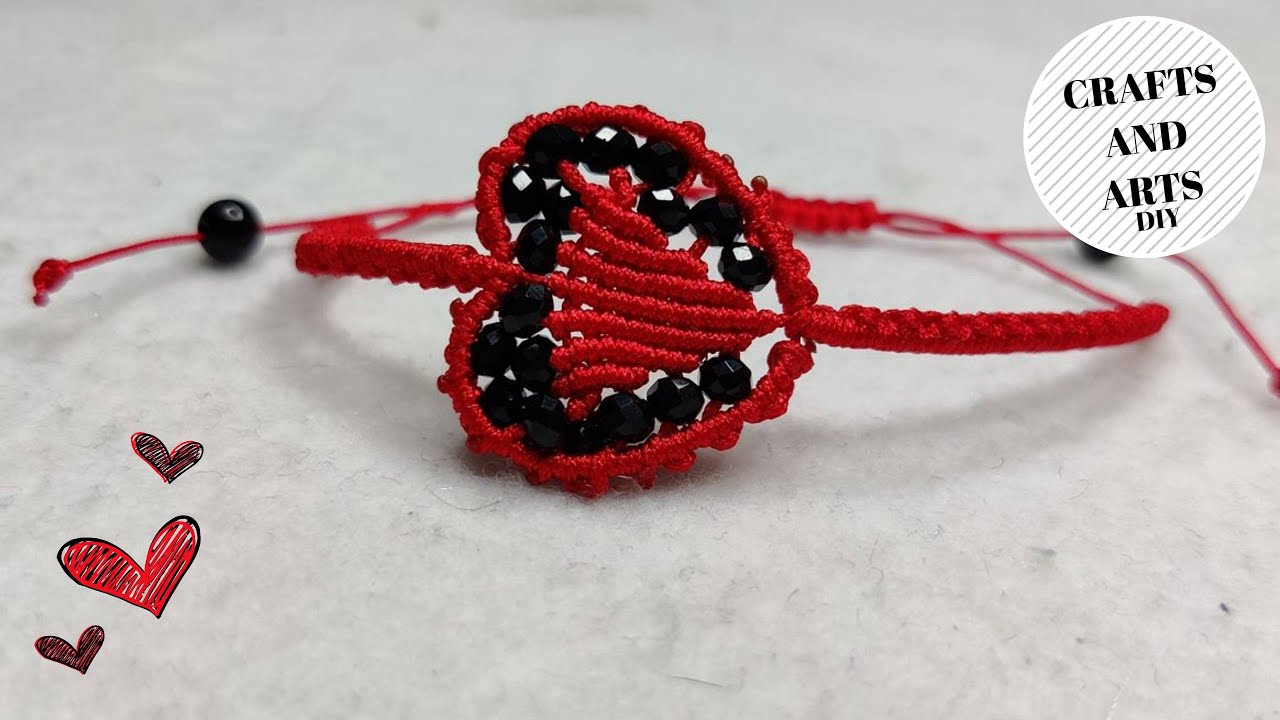 Tutorial: Macrame heart bracelet | Μακραμέ καρδιά βραχιόλι