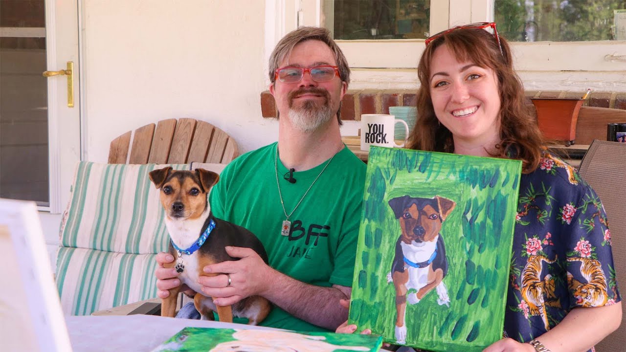 Artist with Down syndrome shines with 'Pet Portraits by Jake and Caron'