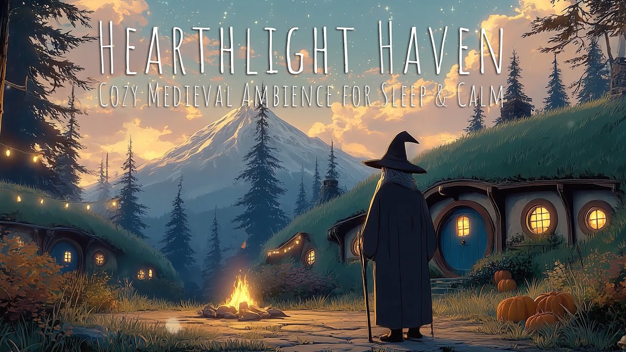Hearthlight in the Hobbit Hills | Cozy Shire Evening Ambience (Medieval Fantasy Music)