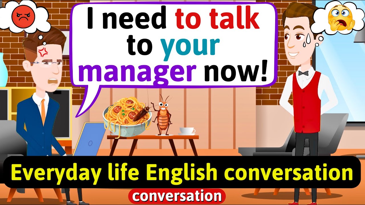LEARN ENGLISH: At the restaurant conversation - Improve English Speaking Skills