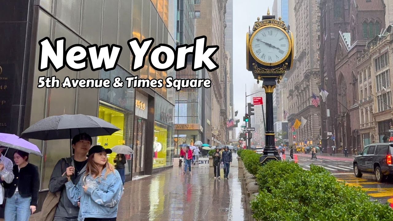 Walking Fifth Avenue And Times Square New York - Manhattan Walk