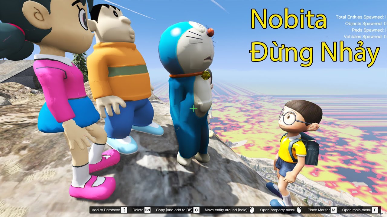 GTA 5 Mod - Doremon Xuka Xeko Chaien Ngăn Nobita Nhảy N&uacute;i