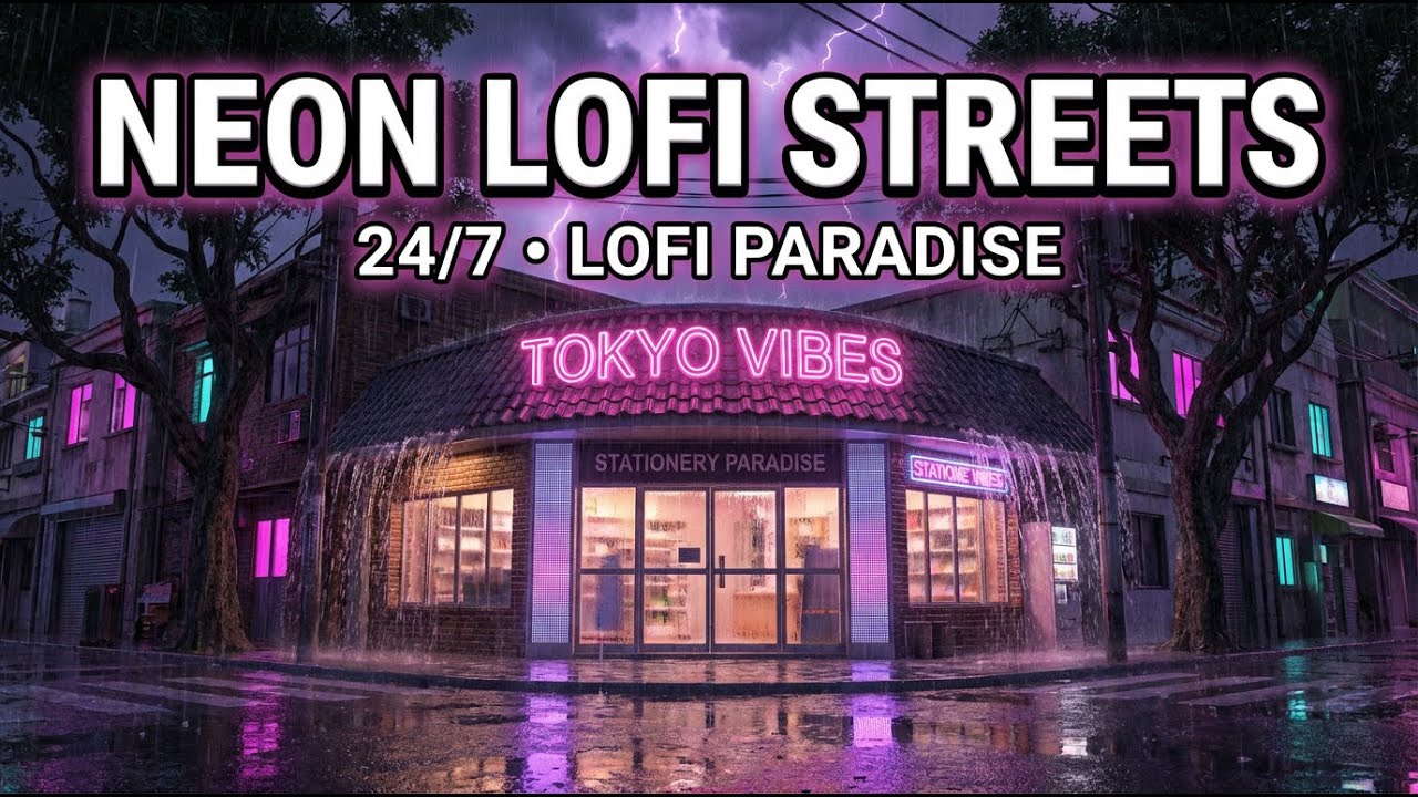 Neon Lofi Streets 🌃 Tokyo Night Beats | 24/7 Chill Vibes