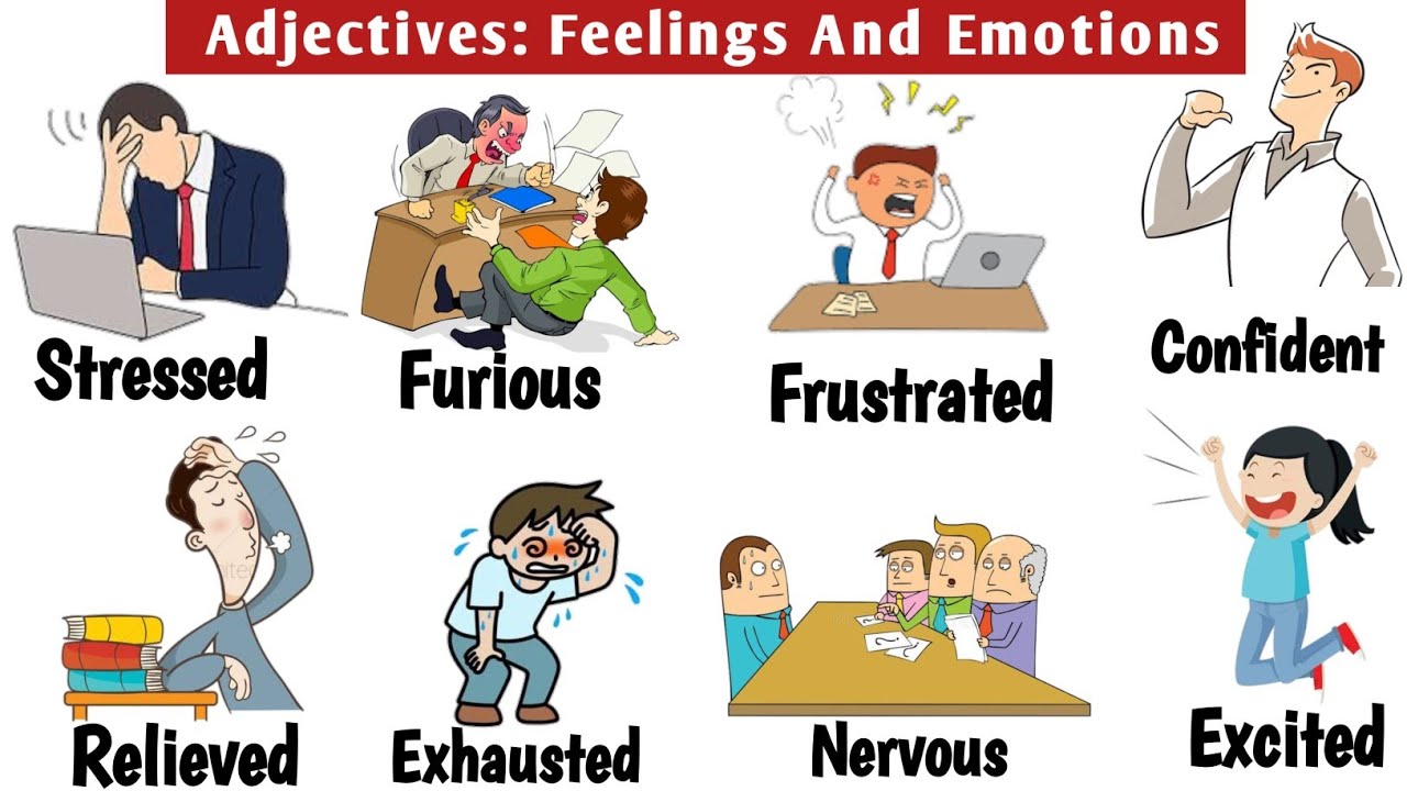 Adjectives: Feeling and emotions | Most Common Adjectives | 25+  English Vocabulary