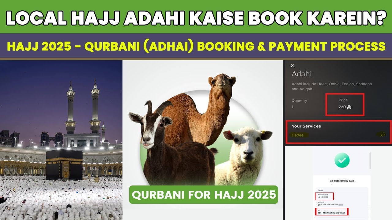 Local Hajj Adahi (Qurbani) Booking & Payment Process | Adahi for Local Hajj 2025