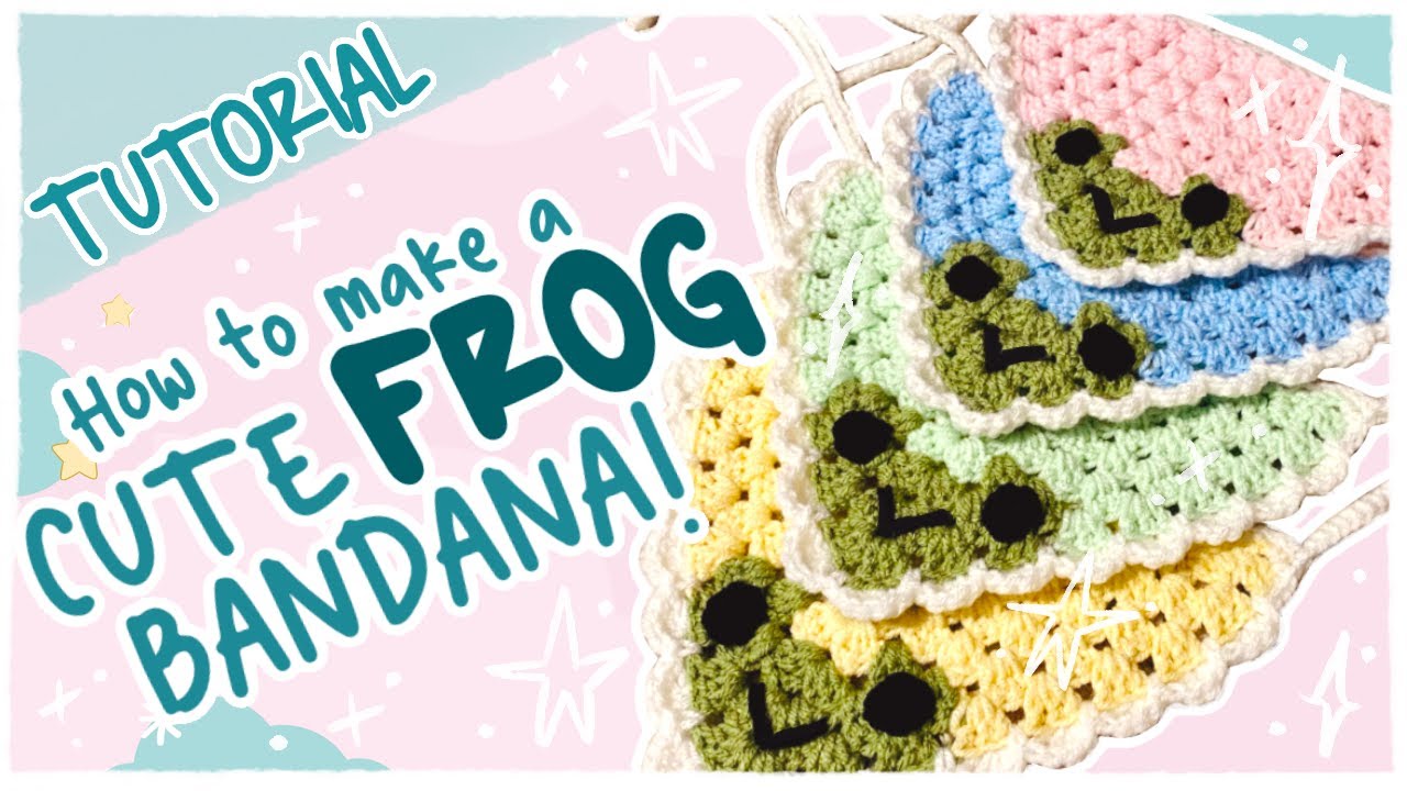 How to CROCHET a CUTE FROG BANDANA! | Crochet Tutorial