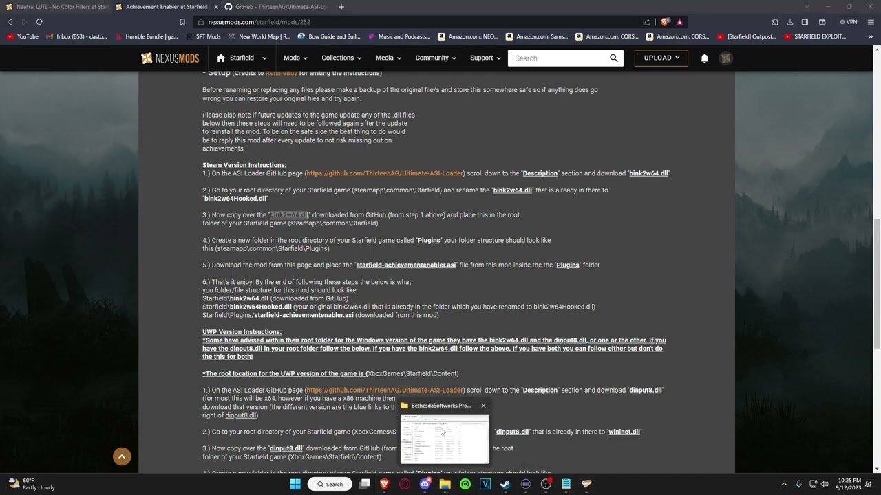 How to Install Vortex Mod Launcher, Achievement Disabler, And LUT's (Starfield Gamepass Version)