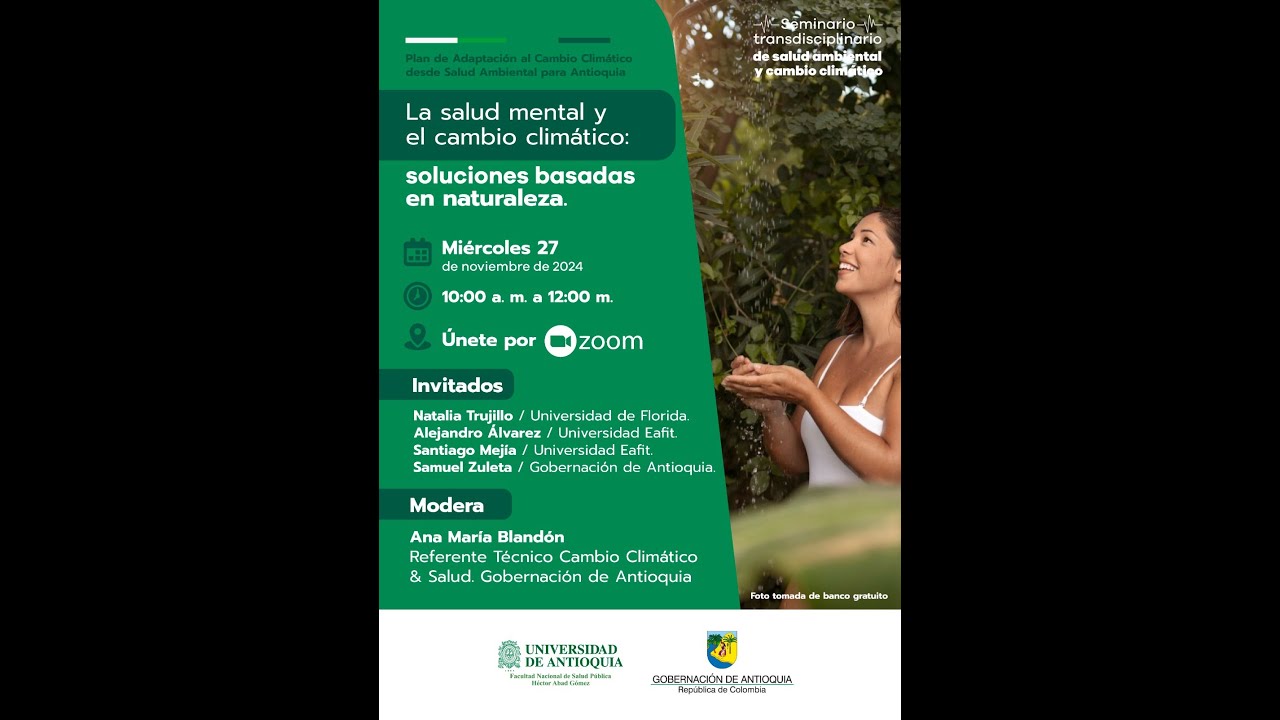 La salud mental y el cambio climático, soluciones basadas en naturaleza.  Sesión 3