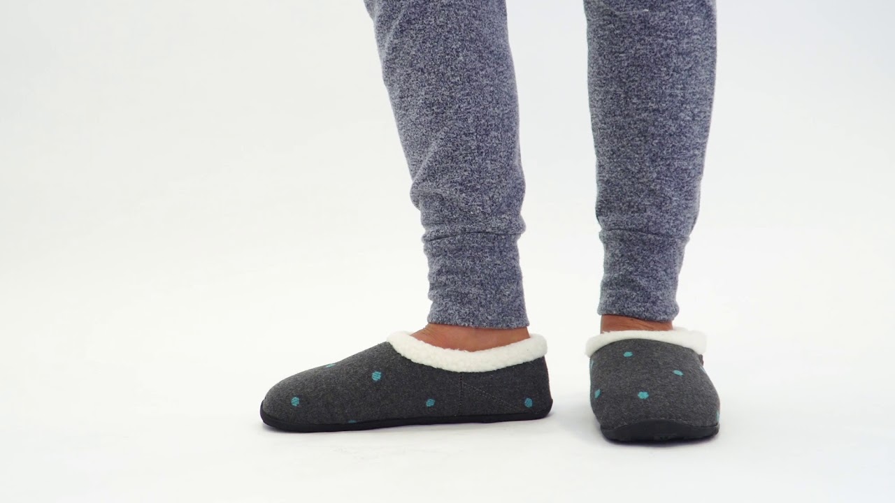 House Of Slippers Homeys DELPHINE Ladies Spot Slippers Grey/Blue