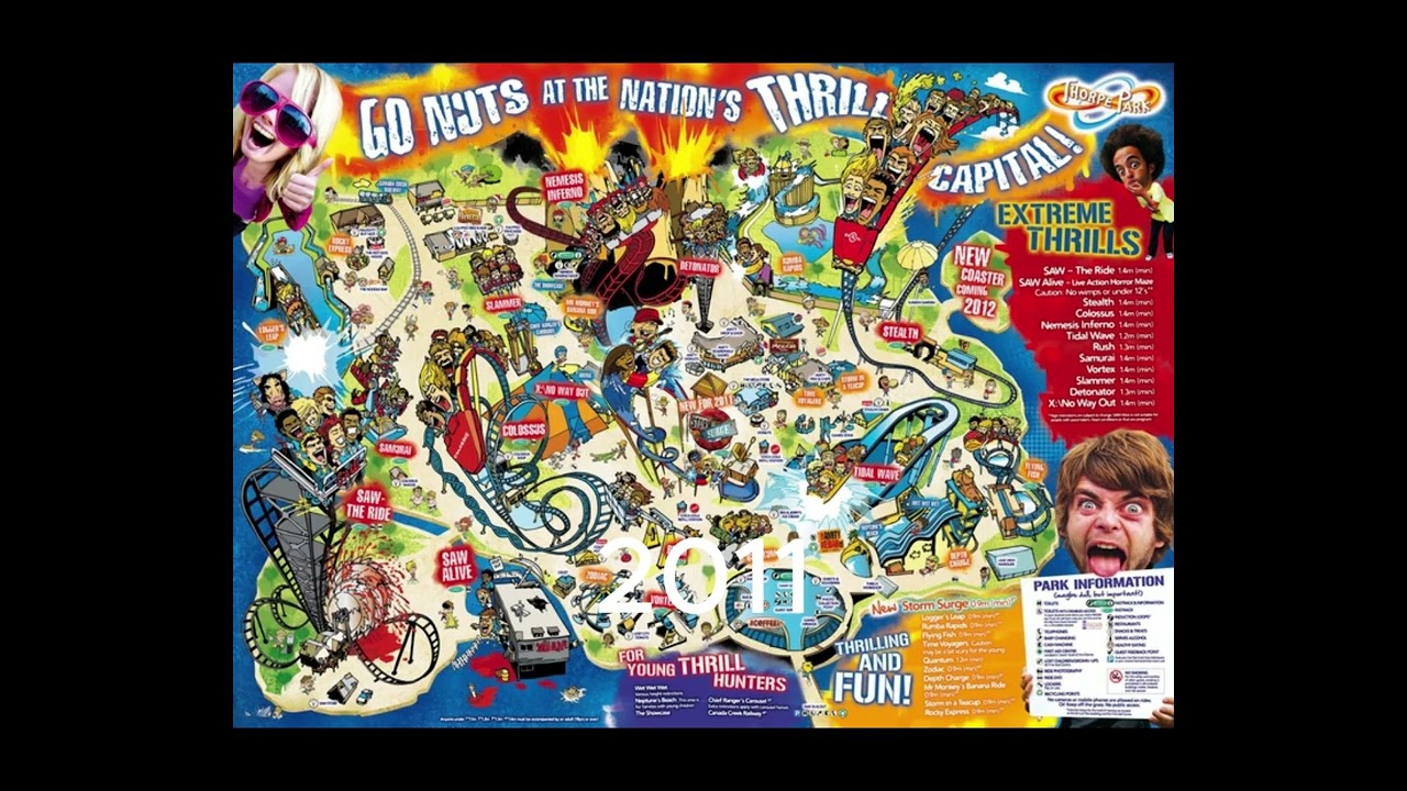 Thorpe Park maps 2001-2025