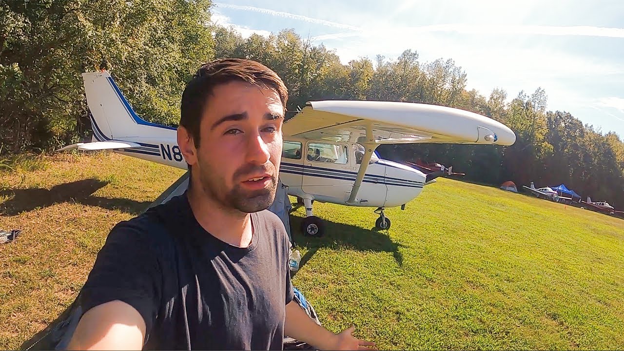 Landing My Airplane In A Field To Camp Out  - Annual Tipple Tree Fly In