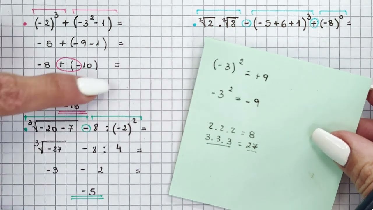 CÁLCULOS CON ENTEROS - Con Suma , Resta, Multiplicación, División, Potencia y Raíz