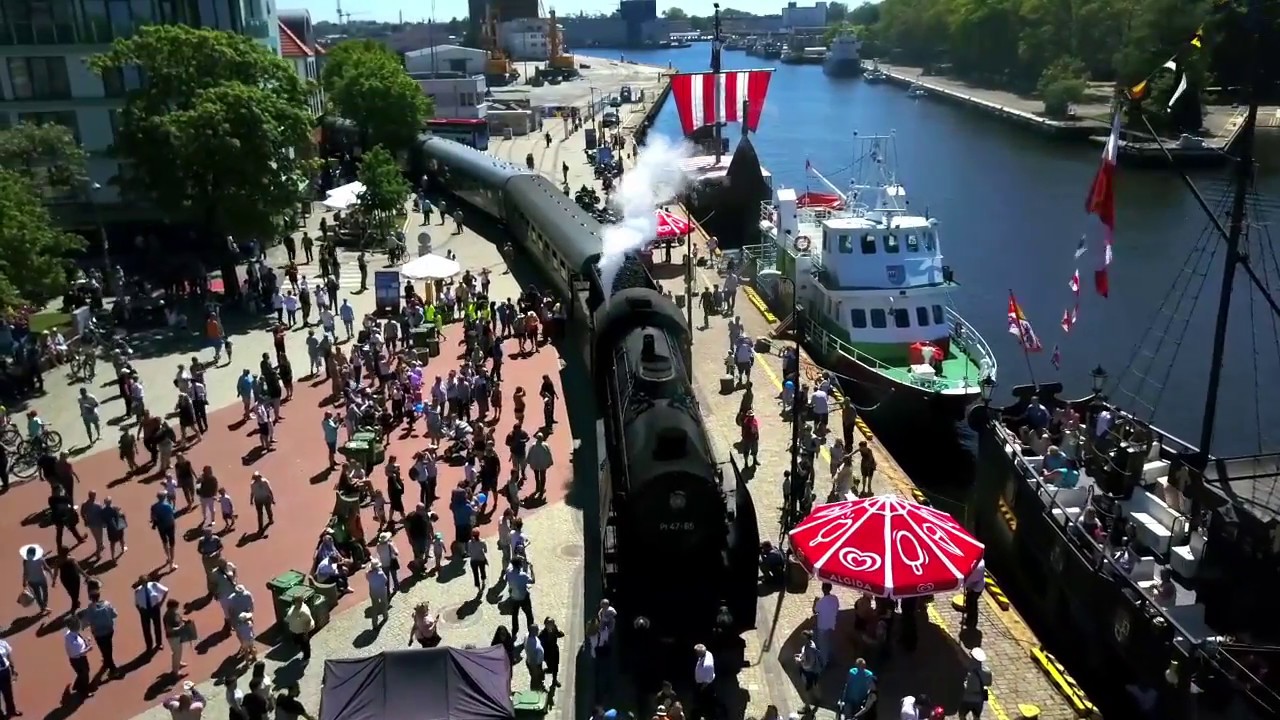 Pociąg Pirat w Kołobrzegu 2017 okiem DJI Mavic Pro