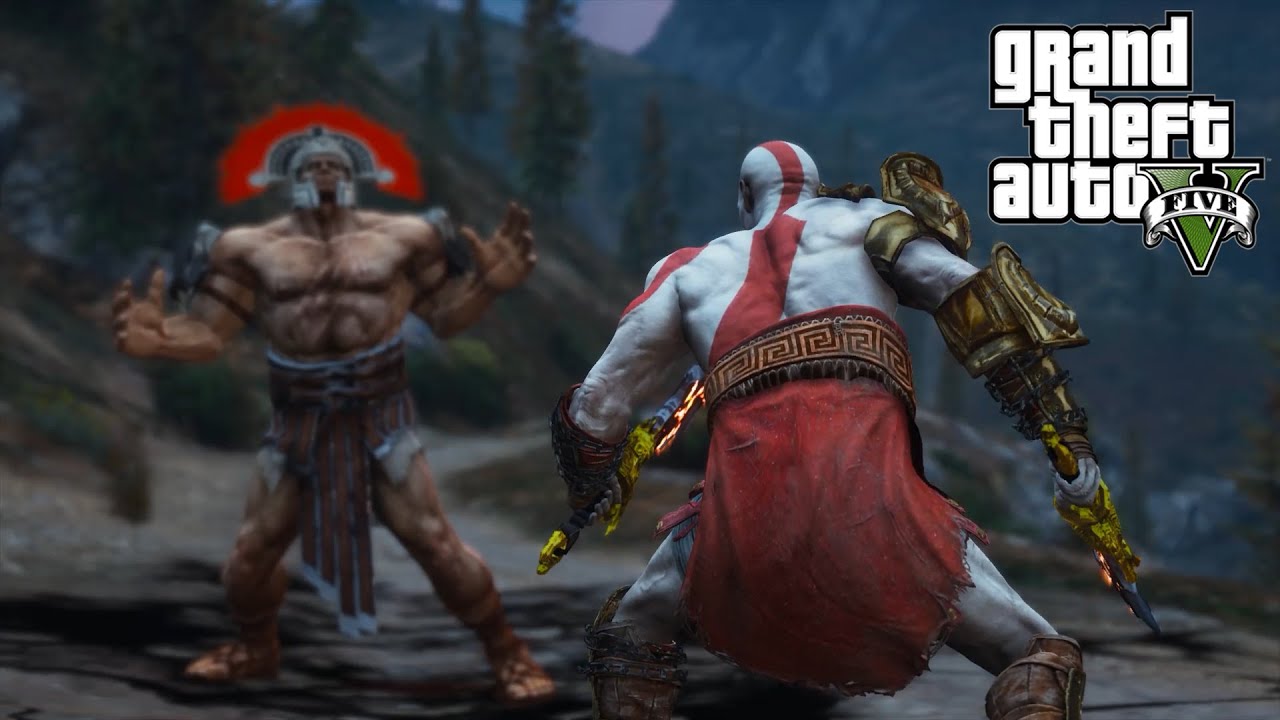 GTA V - KRATOS VS HERCULES - GOD OF WAR III