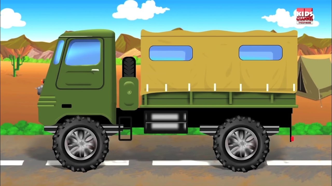 Tentara Truk-Mobil garasi | Kartun untuk anak | Populer Anak Video | Army Truck | Car Garage