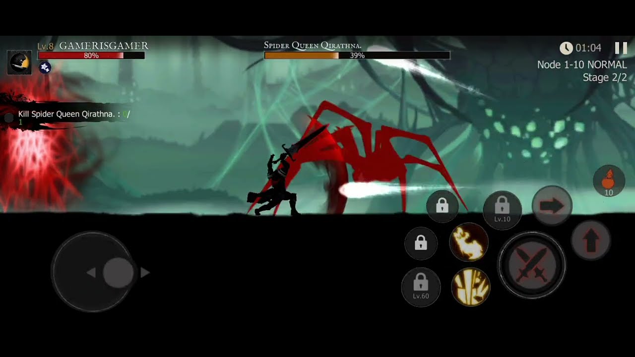 ⚔️ Shadow of Death - Giant Spider Boss: Qirathna (Chapter 1 Level 10) | GAMER IS GAMER