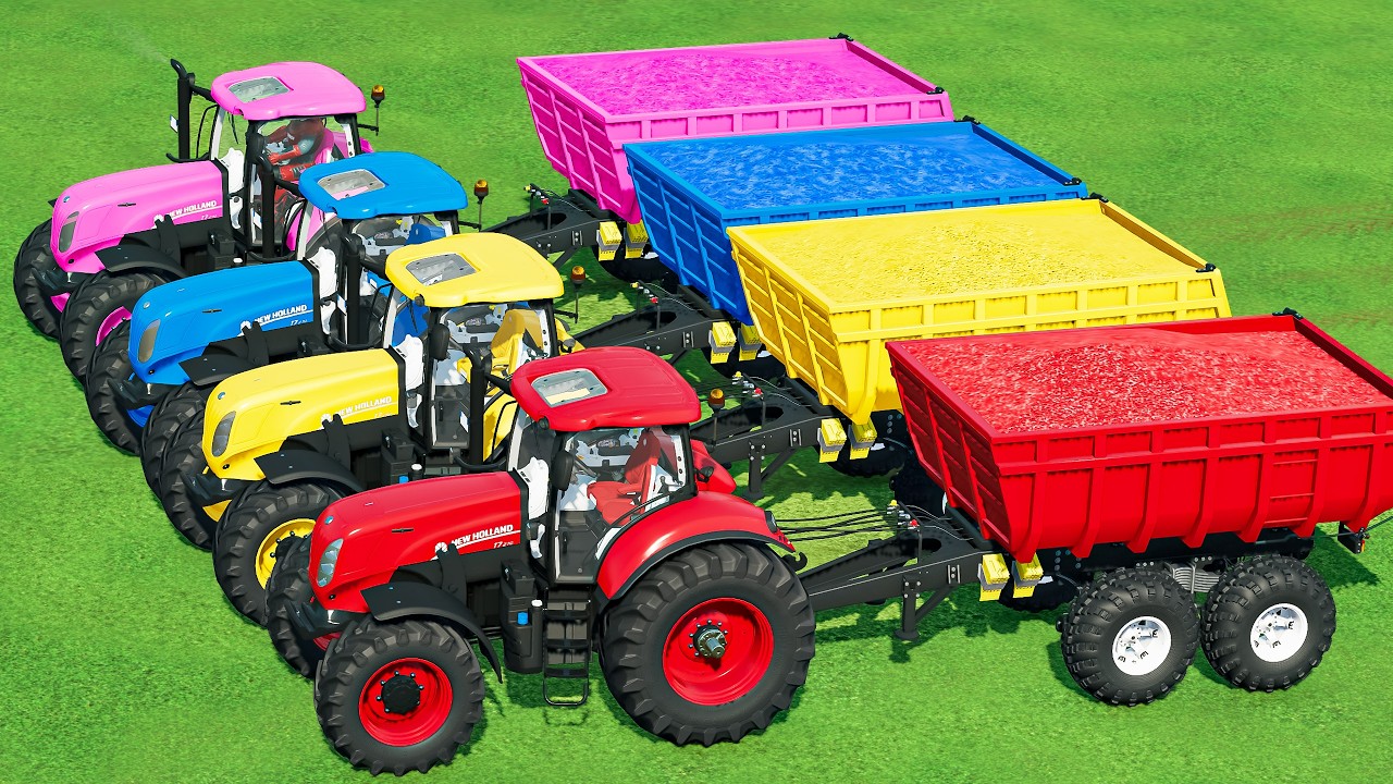 TRANSPORTING NEW HOLLAND T7 & COLORED FRUITS TO SELL POINT AND GARAGE!
