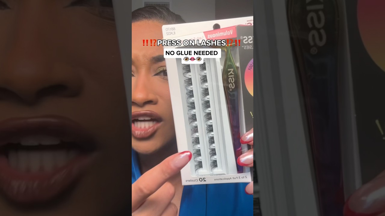 What the heck are PRESS ON, NO GLUE lashes⁉️👀