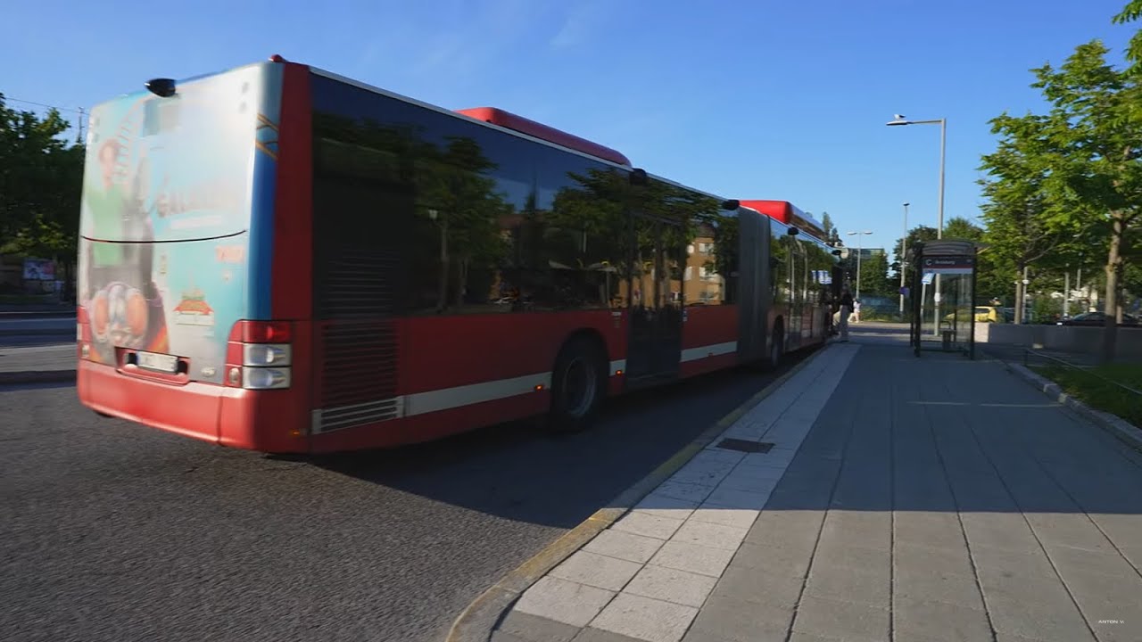 Sweden, Stockholm, bus 160 ride from Årstaberg to Gullmarsplan
