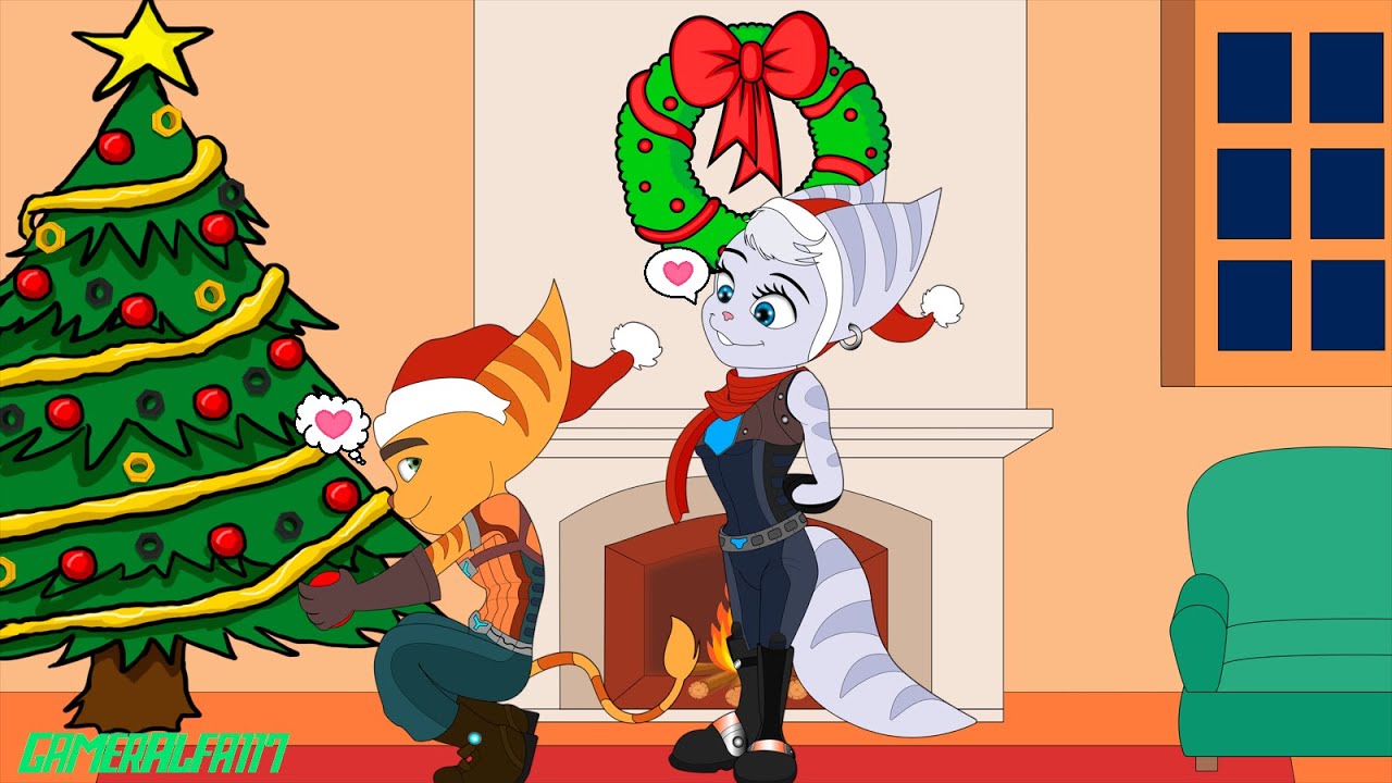 Ratchet x Rivet A tangled perfect christmas - Flat color version #ratchetandclank #playstation #xmas