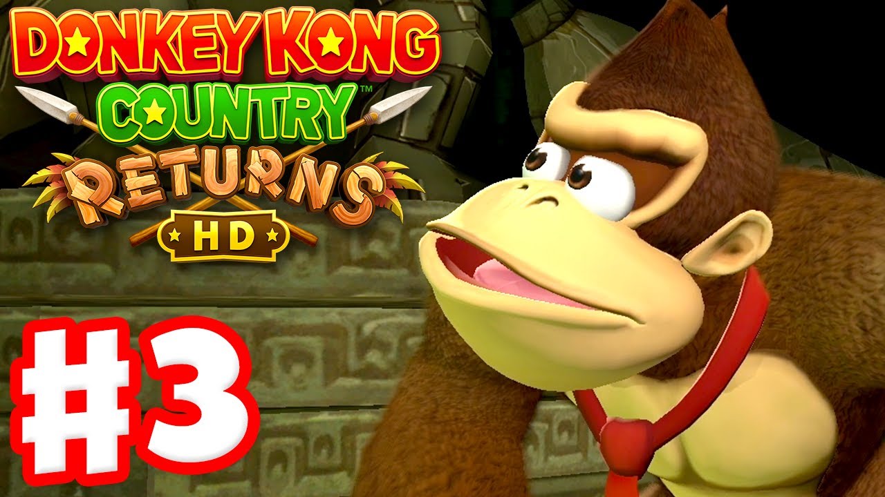 Donkey Kong Country Returns HD - Full Game Walkthrough Part 3 - Ruins!