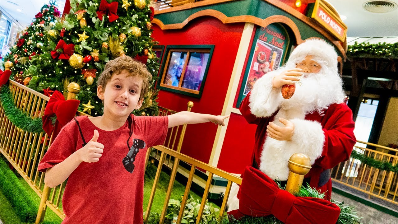 VIAJAMOS no BONDINHO do PAPAI NOEL e VIMOS PEIXINHOS no AQUÁRIO