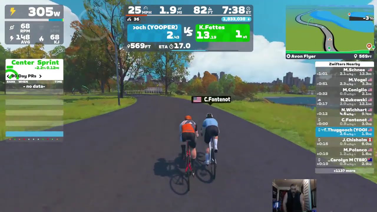 Zwift - Avon Flyer , Times Square Circuit , Prospect Park Loop , Issendorf Express in New York