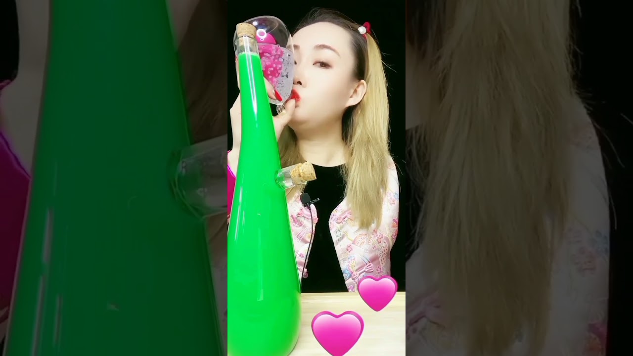 Rainbow Colourful Drinks ASMR Drinking Shows! Drinking Sounds! Grape Glass 