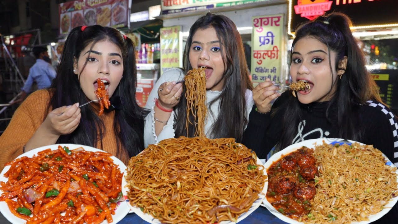 Spicy Chow Mein, Fried Rice, Manchurian and Chilli Potato Eating Challenge | Food Challenge