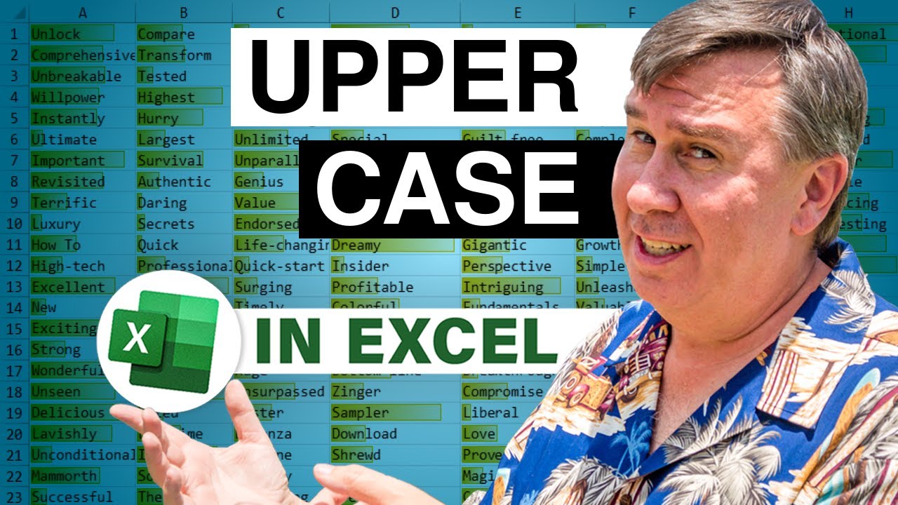 Excel - Upper Case Excel Data in Word - Episode 2050