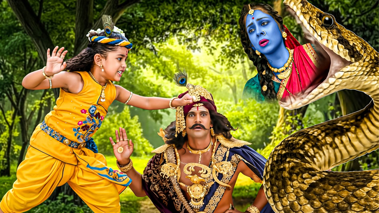 मैया पर आया संकट, कंस के भेजे नाग से भिड़ गए बाल कृष्ण ! | Yashomati Maiyaa Ke Nandlala