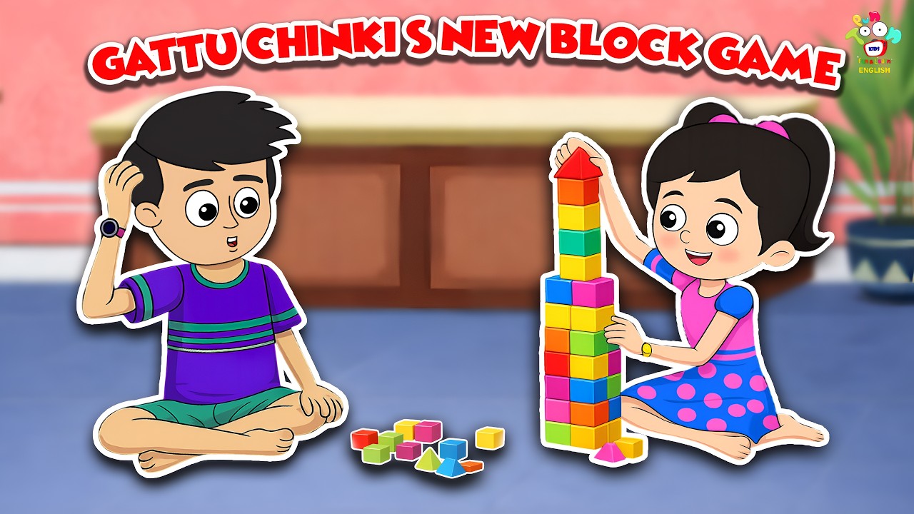 Gattu Chinki’s New Block Game | indoor Games | Moral Stories | English Animated | English Cartoon