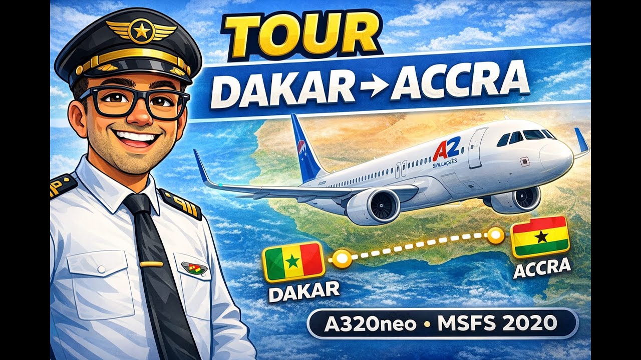 🔴 AO VIVO | TOUR LISBOA ➝ JOANESBURGO
✈️ PERNA 3 – DAKAR ➝ ACCRA | A320neo | MSFS 2020