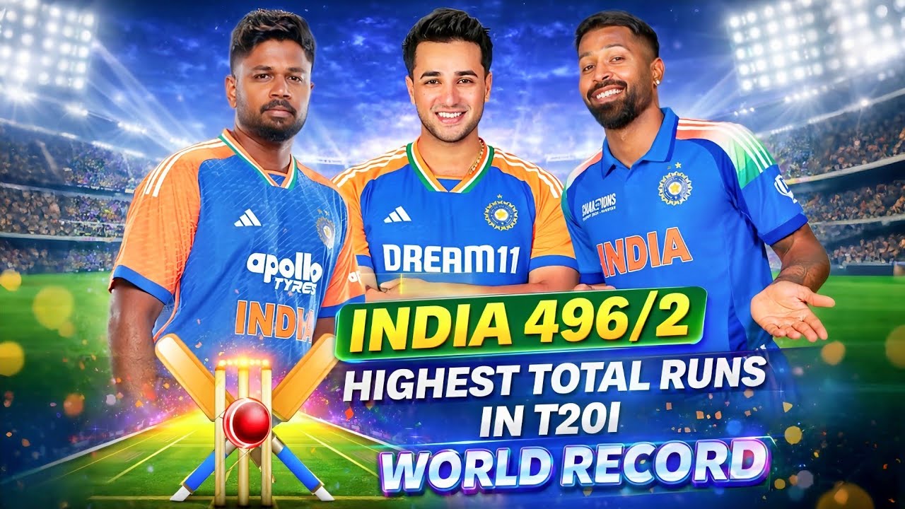 INDIA 496/2 😱 WORLD RECORD 🔥 Highest Total Runs in T20I  India vs New Zealand 3rd T20I 