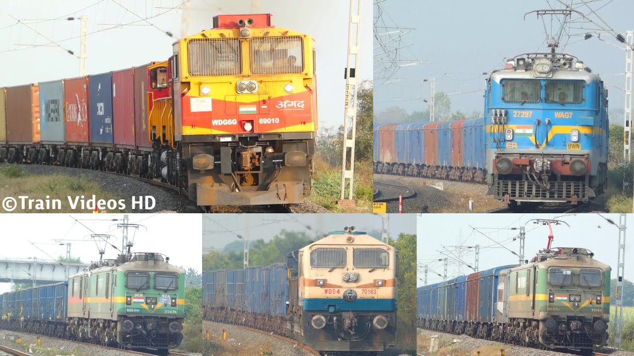 Indian Railways GOODS TRAINS | Diesel vs Electric Freight Train Video | Best Malgadi Train Videos