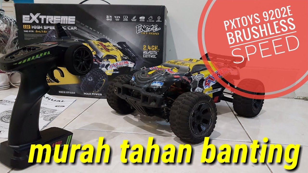 Rc car 1/10 brushless pxtoys 9202e 70km/h test speed 2s 4000mah