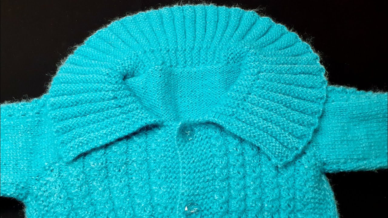 कार्डिगन में कॉलर बनाने का आसान तरीका |How to knit Cardigan collar design|Round Shape Collar design