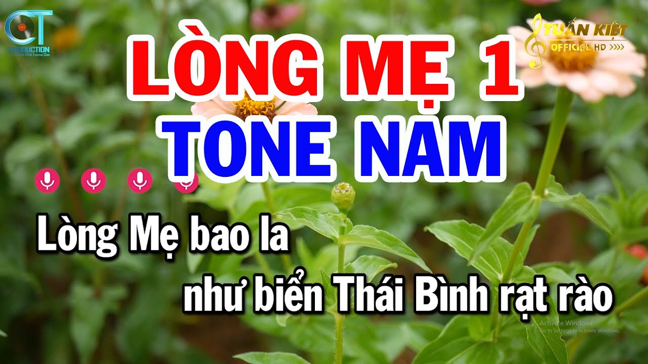Karaoke Lòng Mẹ 1 Tone Nam ( Am ) Nhạc Sống Mới || Karaoke  Tuấn Kiệt