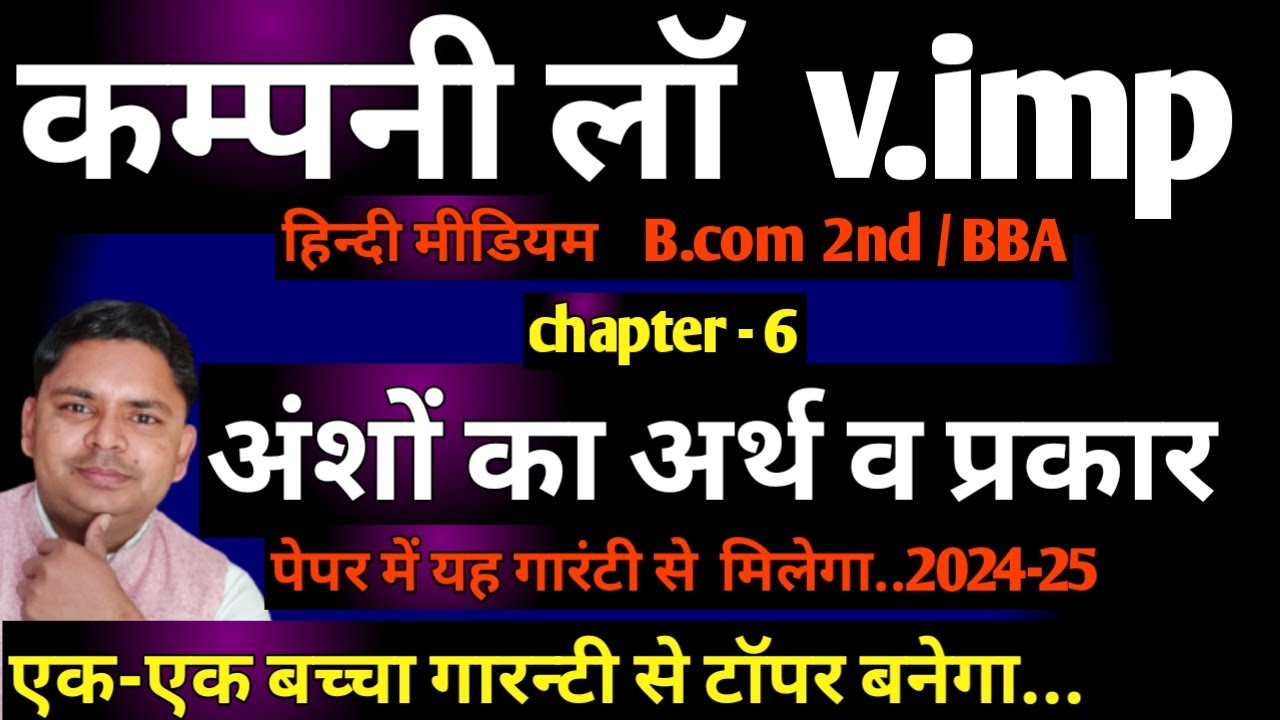 अंशों का अर्थ, प्रकार और अंश पूँजी | meaning of shares
