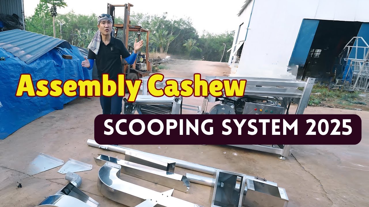 We assemble the Best Cashew Scooping System 300SCCN and 4 blades cutter machine in 2025