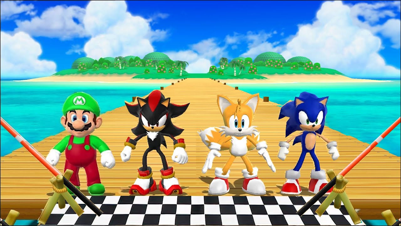 Mario Party 9 MiniGames Mario Vs Sonic Vs Shadow Vs Tails (Master Difficulty)