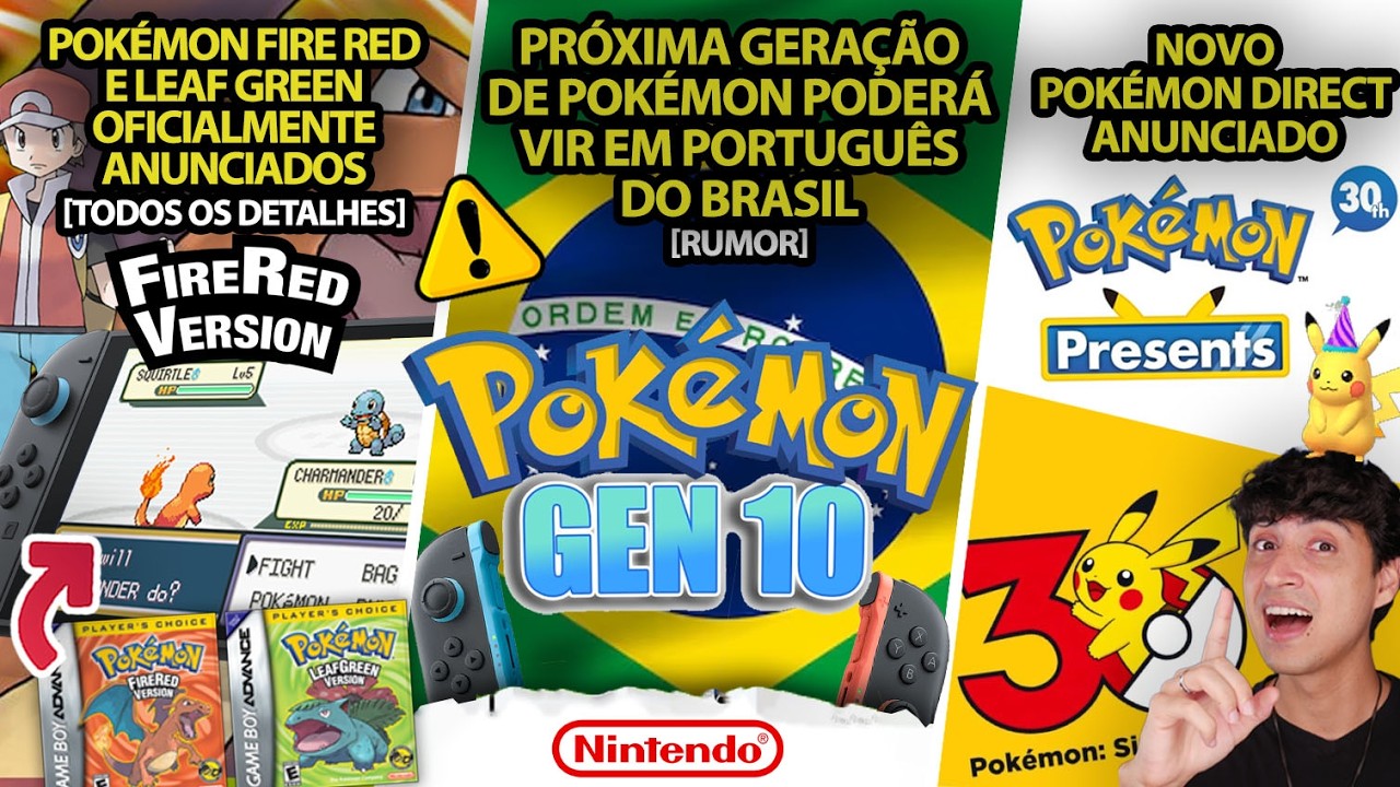 Remakes de Pokémon Red OFICIALMENTE no Switch! | Novo Pokémon Poderá vir em Português Brasil![Rumor]