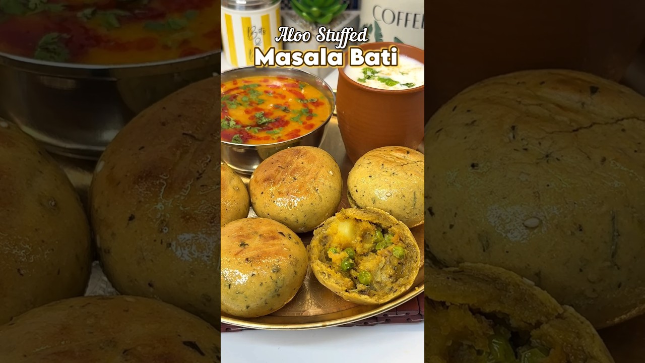 Aloo Masala Stuffed Masala Bati - Rajasthani Famous Dal Bati #dalbati #bati #aloomasala #spicy