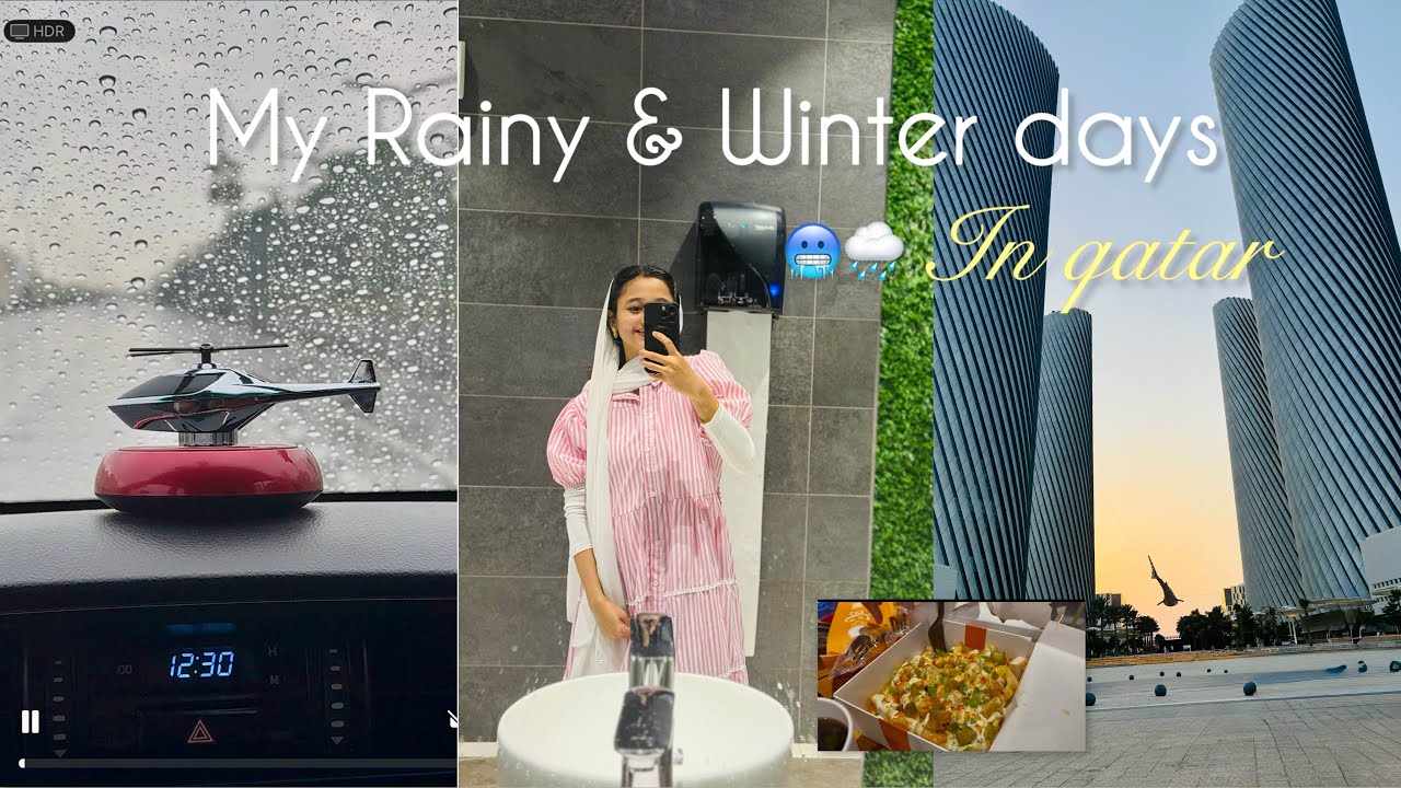 How i spend my national day offs in qatar | rainy & winter days🌧🥶 | malayalam vlog
