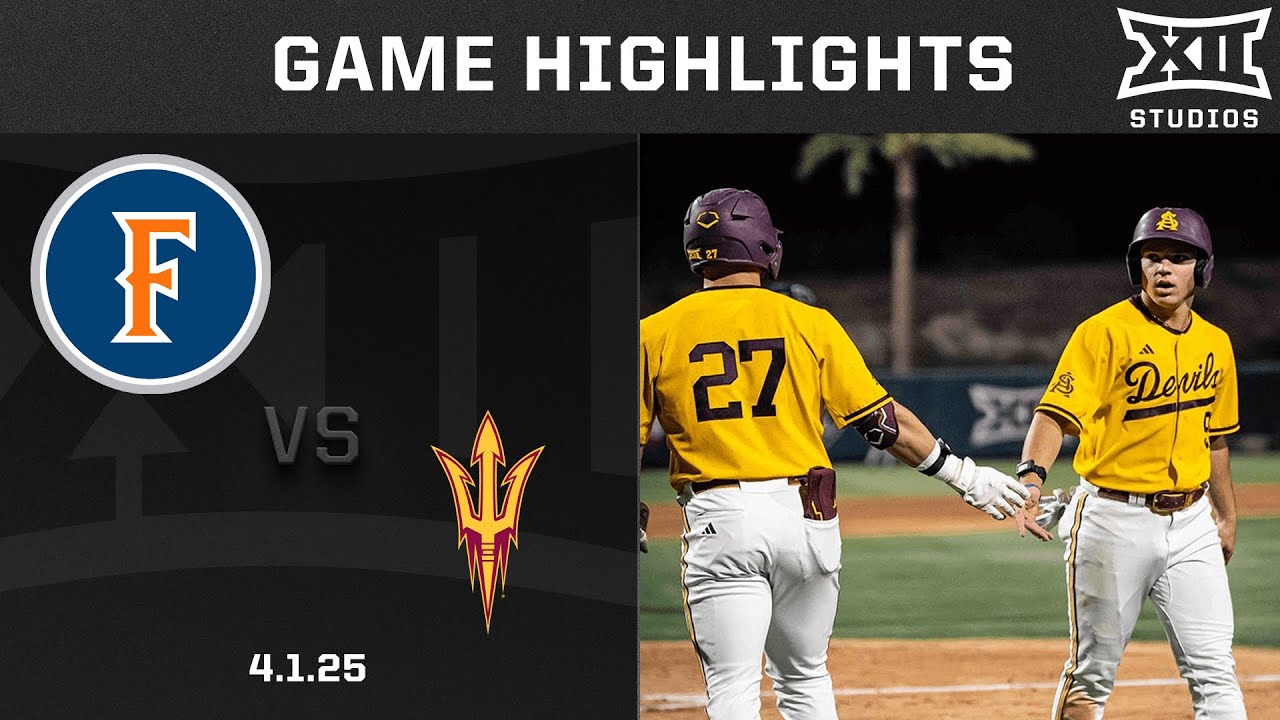 Cal State Fullerton vs. Arizona State (4.1.25) Highlights | 2025 Big 12 Baseball