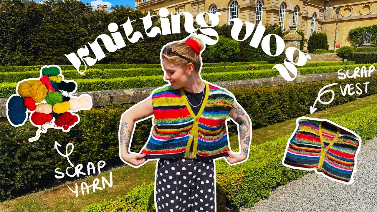 i made a scrap yarn vest | knitting vlog
