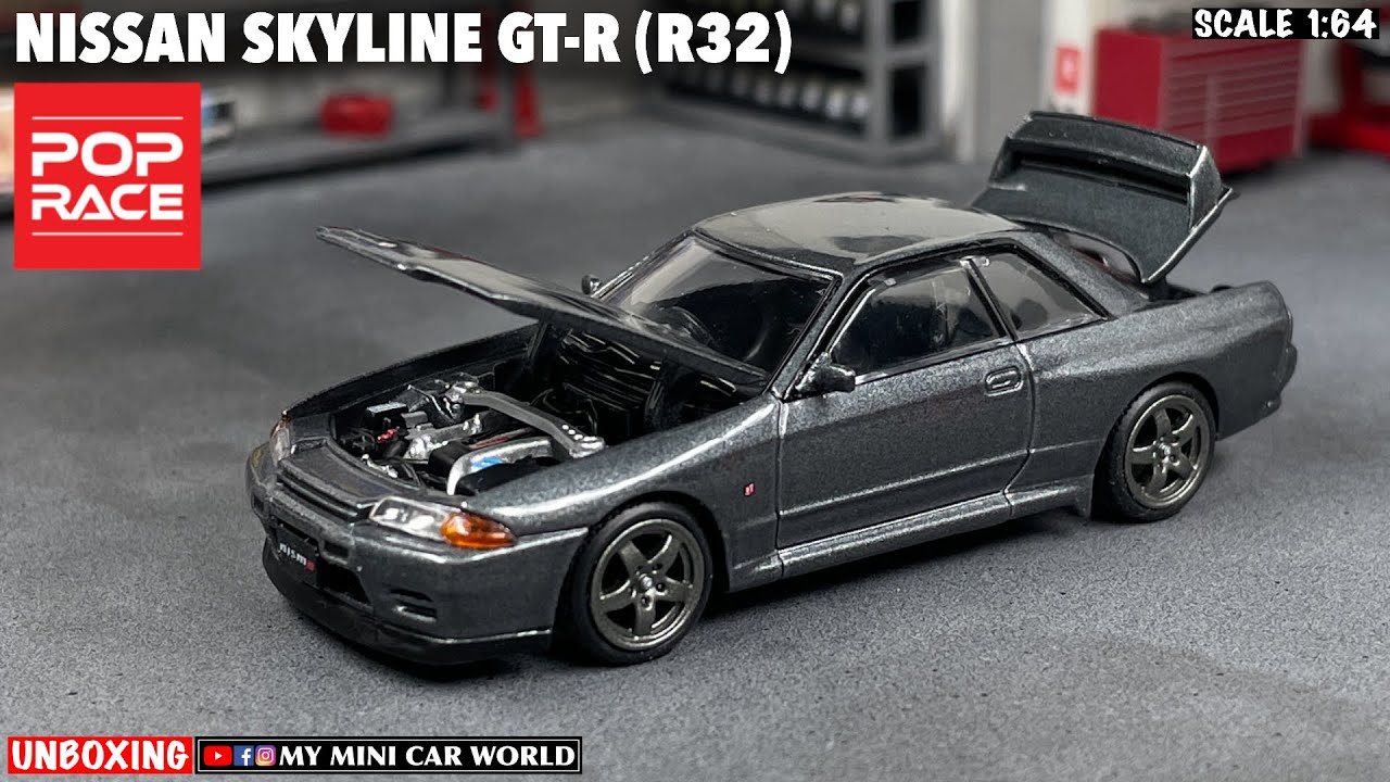 『MY MINI CAR WORLD』UNBOXING POP RACE 1/64 NISSAN SKYLINE GT-R (R32)