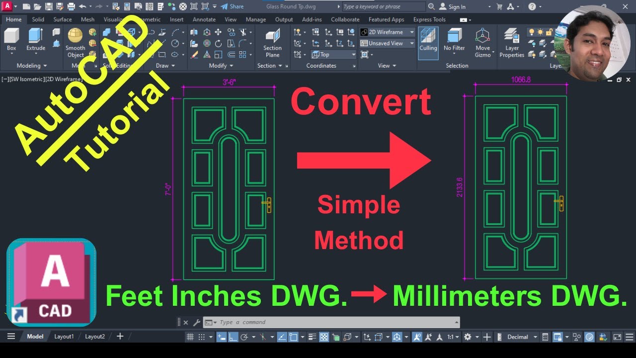 How to Convert  Feet Inches Unit Drawing to Millimeters Unit Drawing in AutoCAD