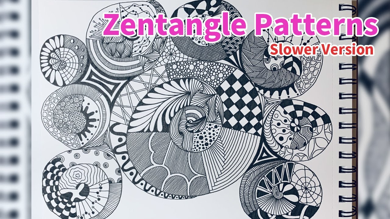 ASMR Zentangle art | Zentangle Patterns | Zentangle | Zentangle Art | Doodle art | Slower Version