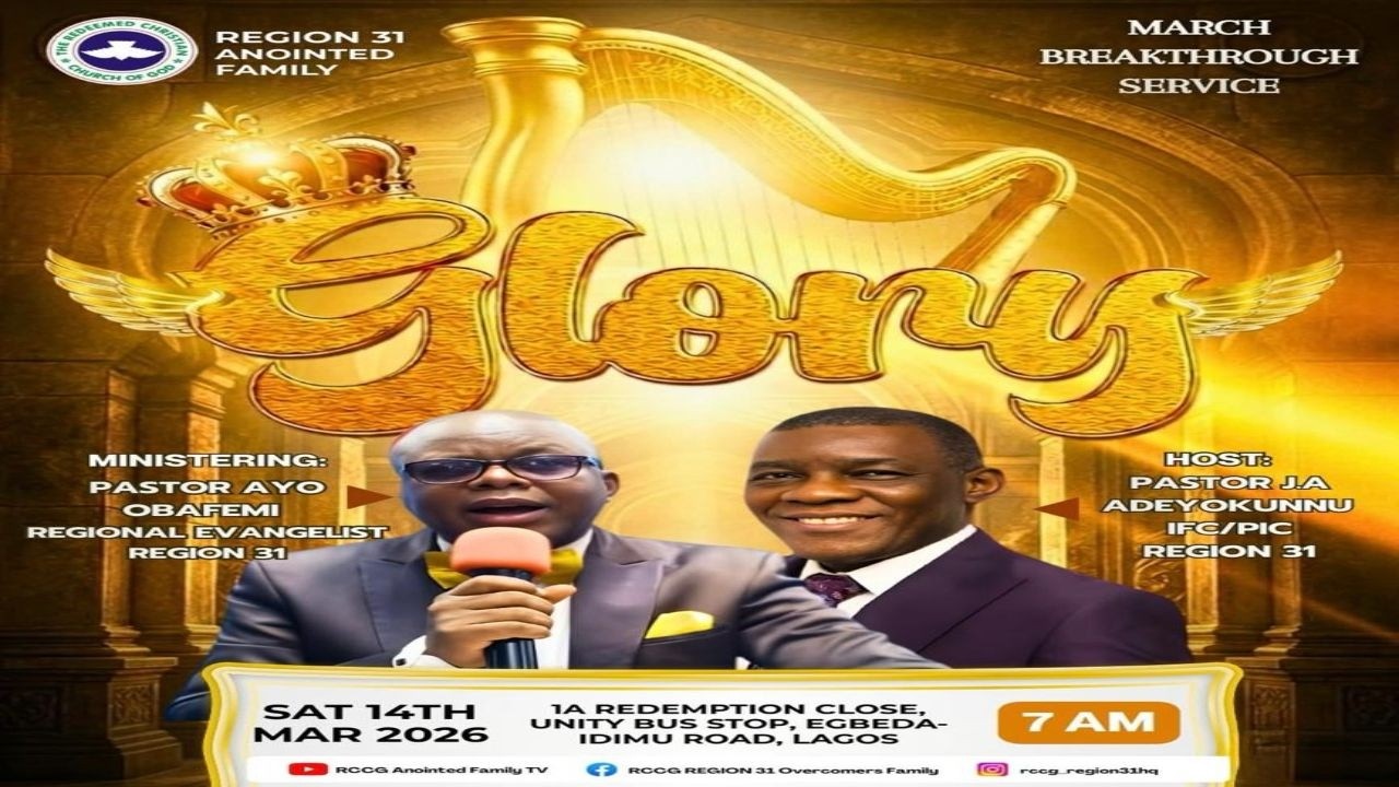 RCCG REGION 31 MARCH BREAKTHROUGH SERVICE || GLORY